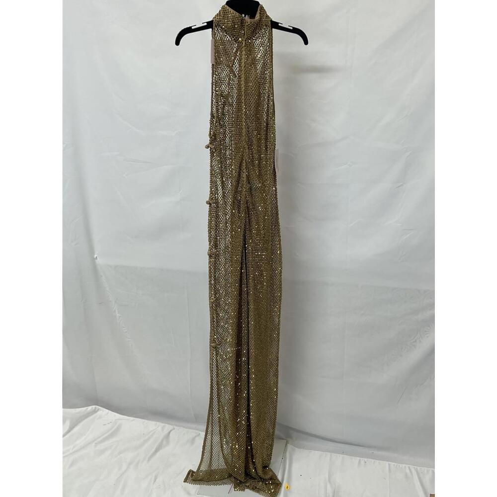 SAU LEE Santana Crystal Dress in Gold - Picture 7 of 9